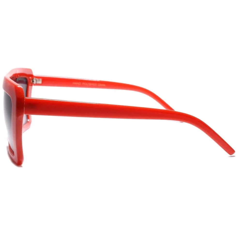 Classic Old Fashioned 80s 90s Retro Hip Hop Mens Womens Square Red Sunglasses